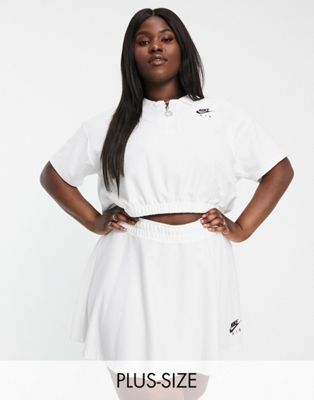 Nike Air Plus pique polo shirt in white