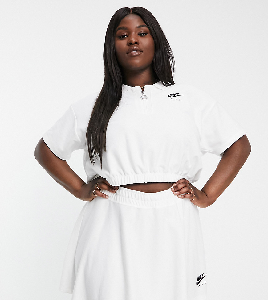 Nike Air Plus pique polo shirt in white