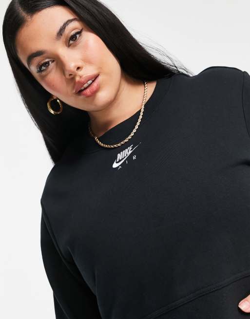 Nike Air Plus - Sort cropped fleecesweatshirt, 3 af 4