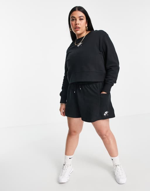 Nike Air Plus - Sort cropped fleecesweatshirt, 4 af 4