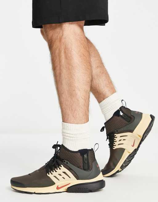 Nike Air Presto Mid Utility Bruna och sesamf rgade sneakers ASOS