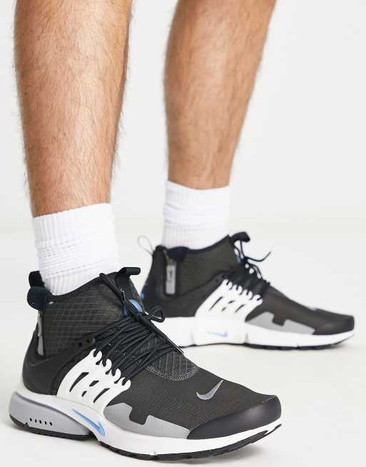 meerderheid chef Roux Nike - Air Presto - Mid Utility - Sneakers in antraciet en blauw | ASOS