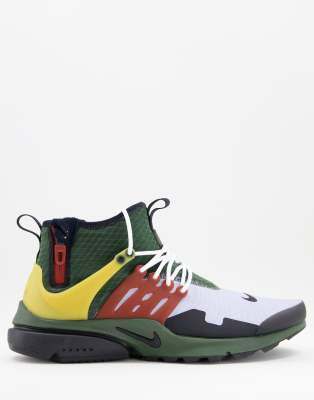 Nike Air Presto Sneakers comode kaki e giallo media altezza