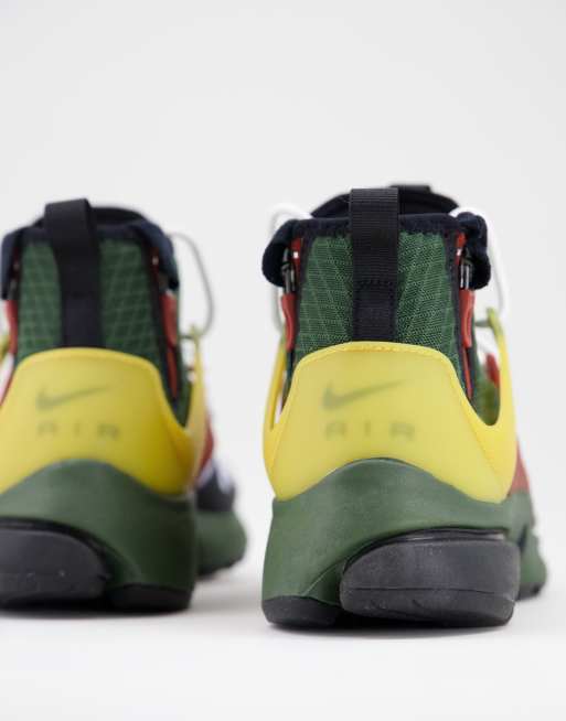 Nike Air Presto Sneakers comode kaki e giallo media altezza ASOS