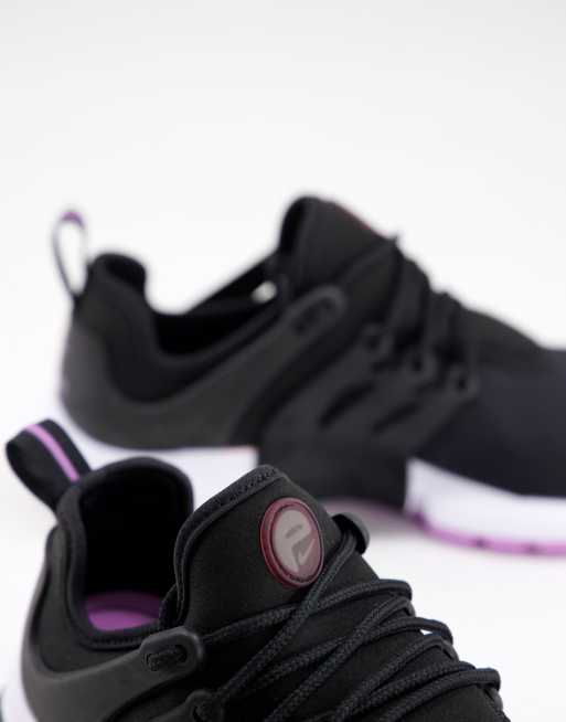 Nike Air Presto sneakers in black violet shock ASOS