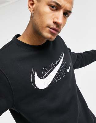 nike air crew neck sweat in black