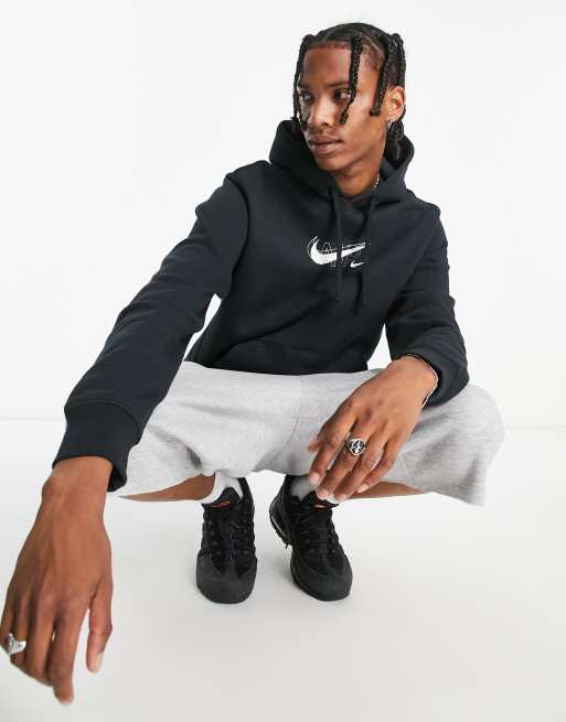 Nike air print pack hoodie in black new arrivals