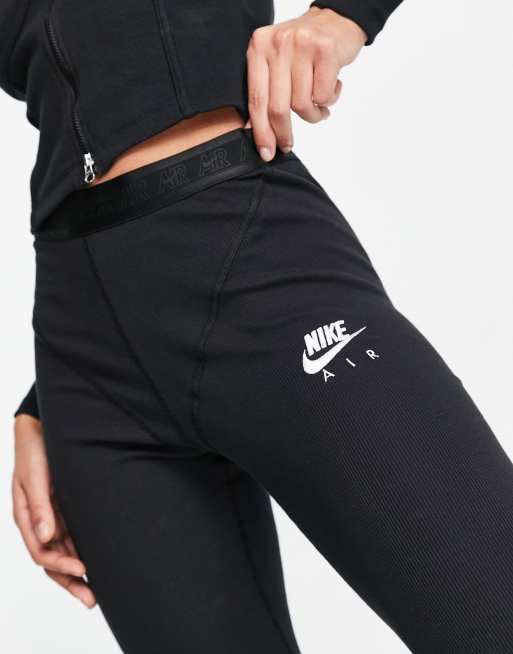 Nike Air ribbed leggings in black