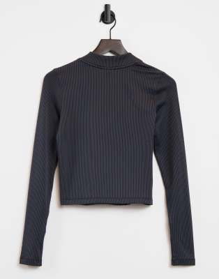 nike air ribbed long sleeve grey