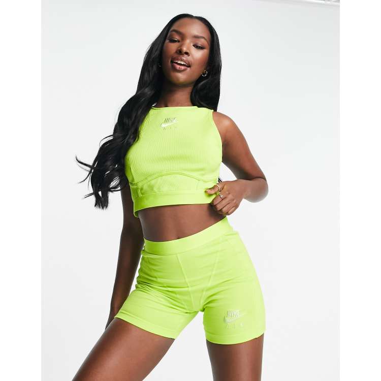 Lime green nike store crop top