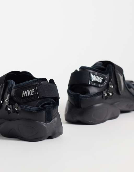 Nike Air Rift leren sneakers in zwart, 4 van 5