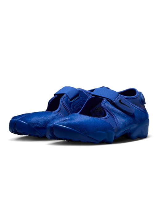 Nike Air Rift pony hair sneakers in cobalt blue, 2 of 4