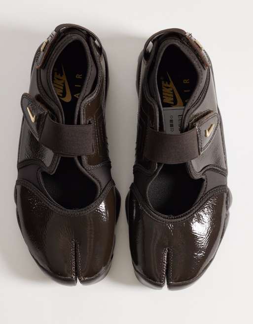 Nike Air Rift sneakers in patent brown and gold, 2 of 5