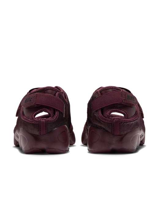 Nike Air Rift trainers in burgundy pony hair, 3 of 5