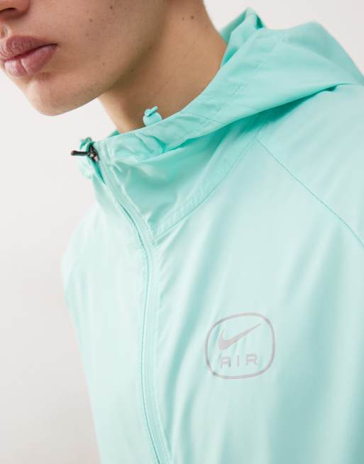 Nike Air run jacket in grey and turquoise ASOS