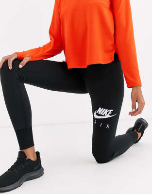 nike air running crop leggings in khaki