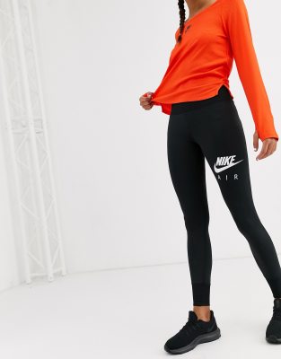 nike air running cropped leggings in black