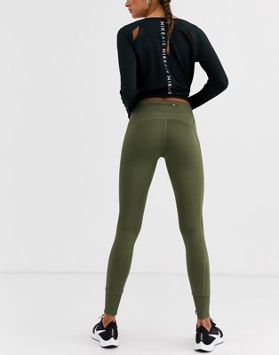 Nike Air Running crop leggings in khaki 