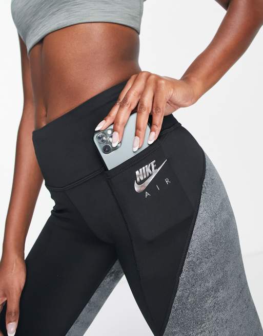 Nike Running GO Dri-FIT high impact mid rise leggings in grey