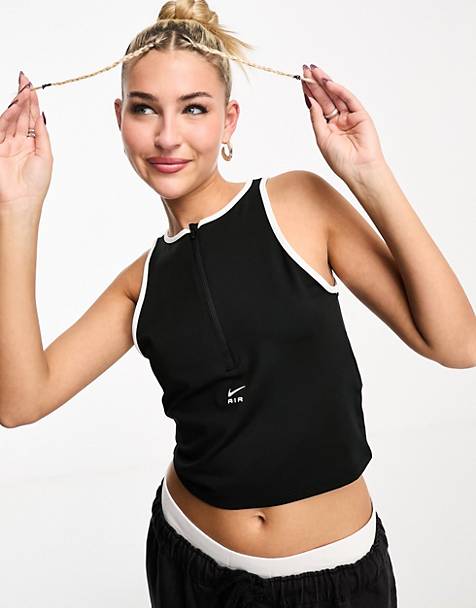 Black Cropped Tank Tops For Women