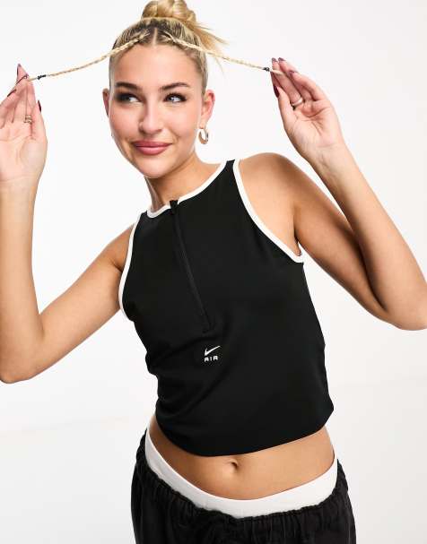 Black Cropped Tank Tops For Women