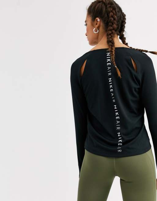 Nike Air Running long sleeve top in black | ASOS