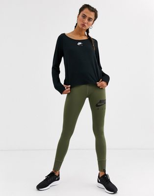 Nike Air Running long sleeve top in black