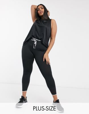 nike air running crop leggings in khaki