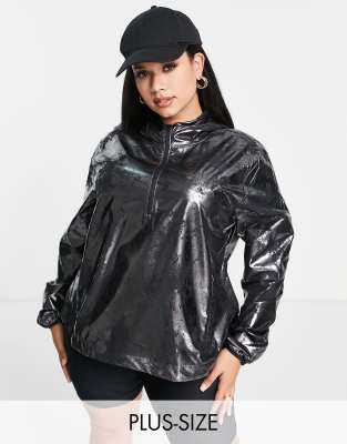 Nike Air Running Plus foil print jacket in black