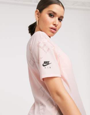 nike air running t-shirt in pink