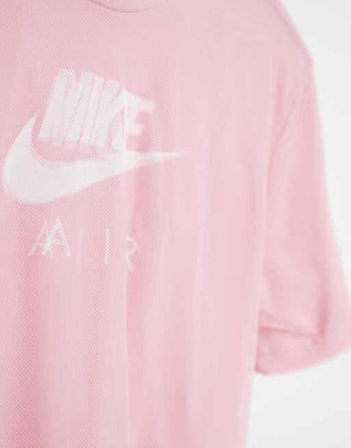 Nike Air short sleeve mesh T shirt in pale pink