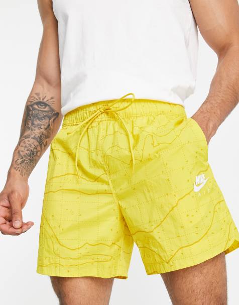 Nike - Air - Short tissé imprimé et imperméable - Jaune soufre - view 1