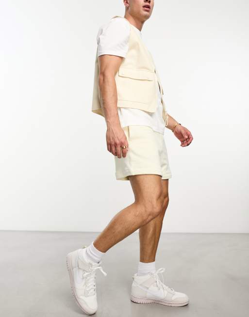 Nike air logo tape shorts in white, ASOS