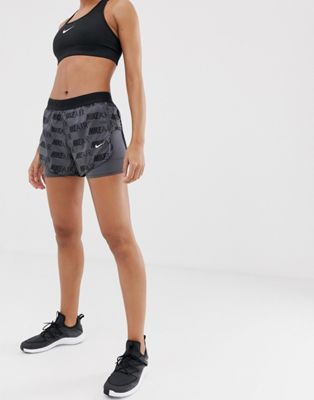 Nike Air Shorts With Underlayer In Grey 