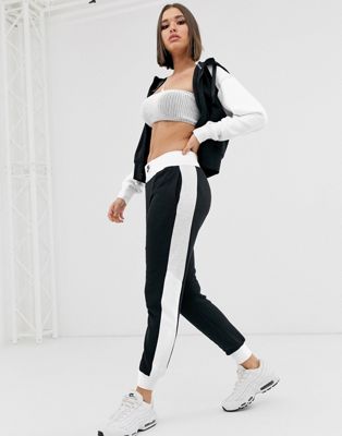 nike air tracksuit black and white