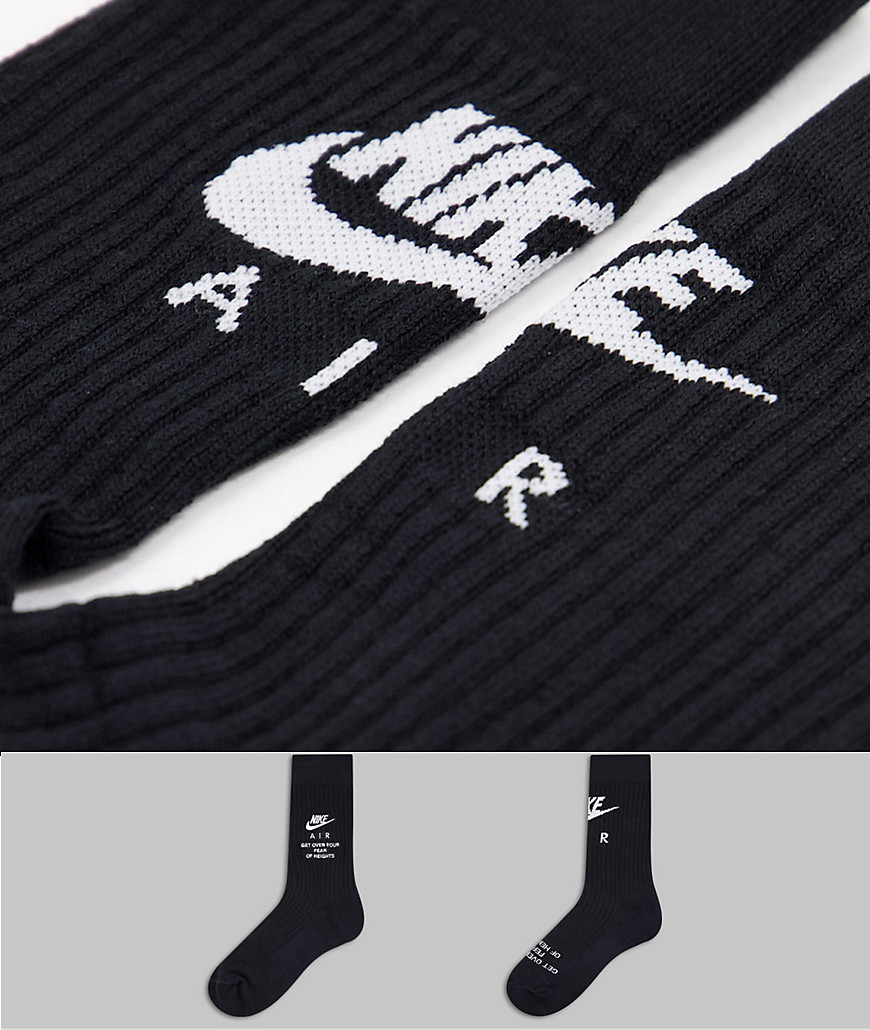 Nike Air Sneaker Crew 2 pack socks in black