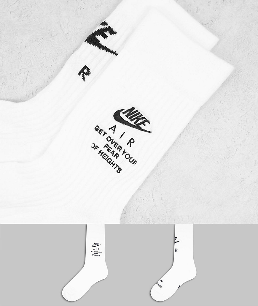 Nike Air Sneaker Crew 2 pack socks in white