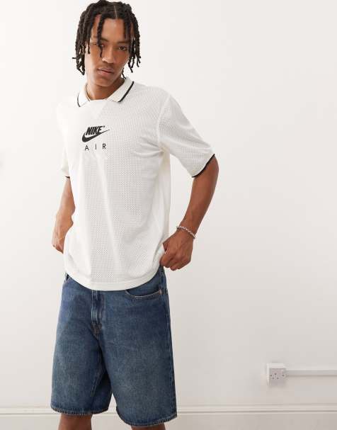 Nike Air football jersey polo in off white