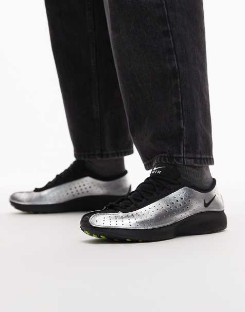 Nike Air Superfly sneakers in black and metallic silver - view 1