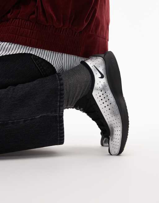 Nike Air Superfly sneakers in black and metallic silver , 3 of 5