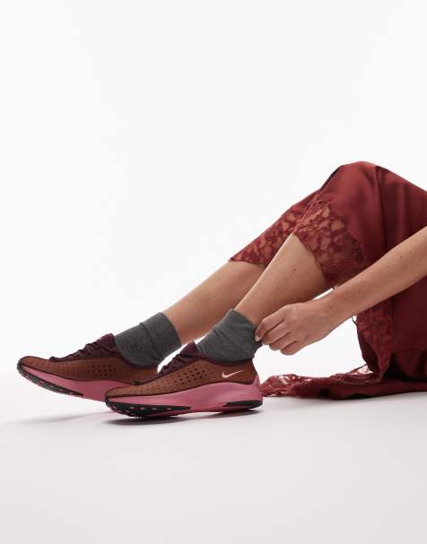 Nike Air Superfly trainers in burgundy and pink - view 1