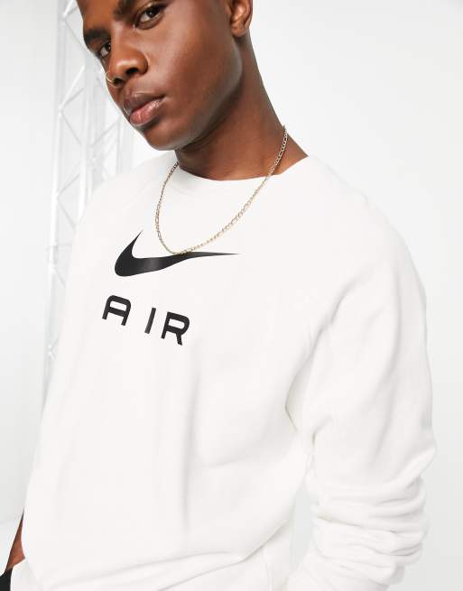 Mens white nike on sale sweatshirt