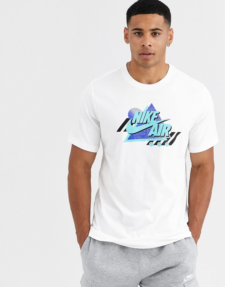 Nike - Air - T-shirt bianca con logo vintage-Bianco