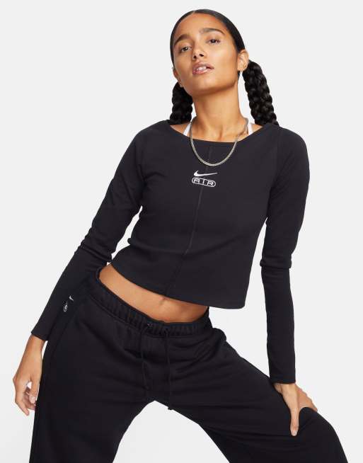 nike chinese Air tight long sleeve top in black