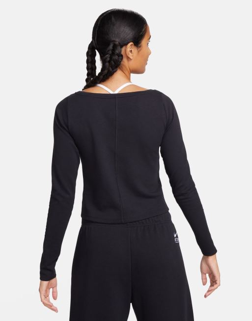 Nike Air tight long sleeve top in black ASOS