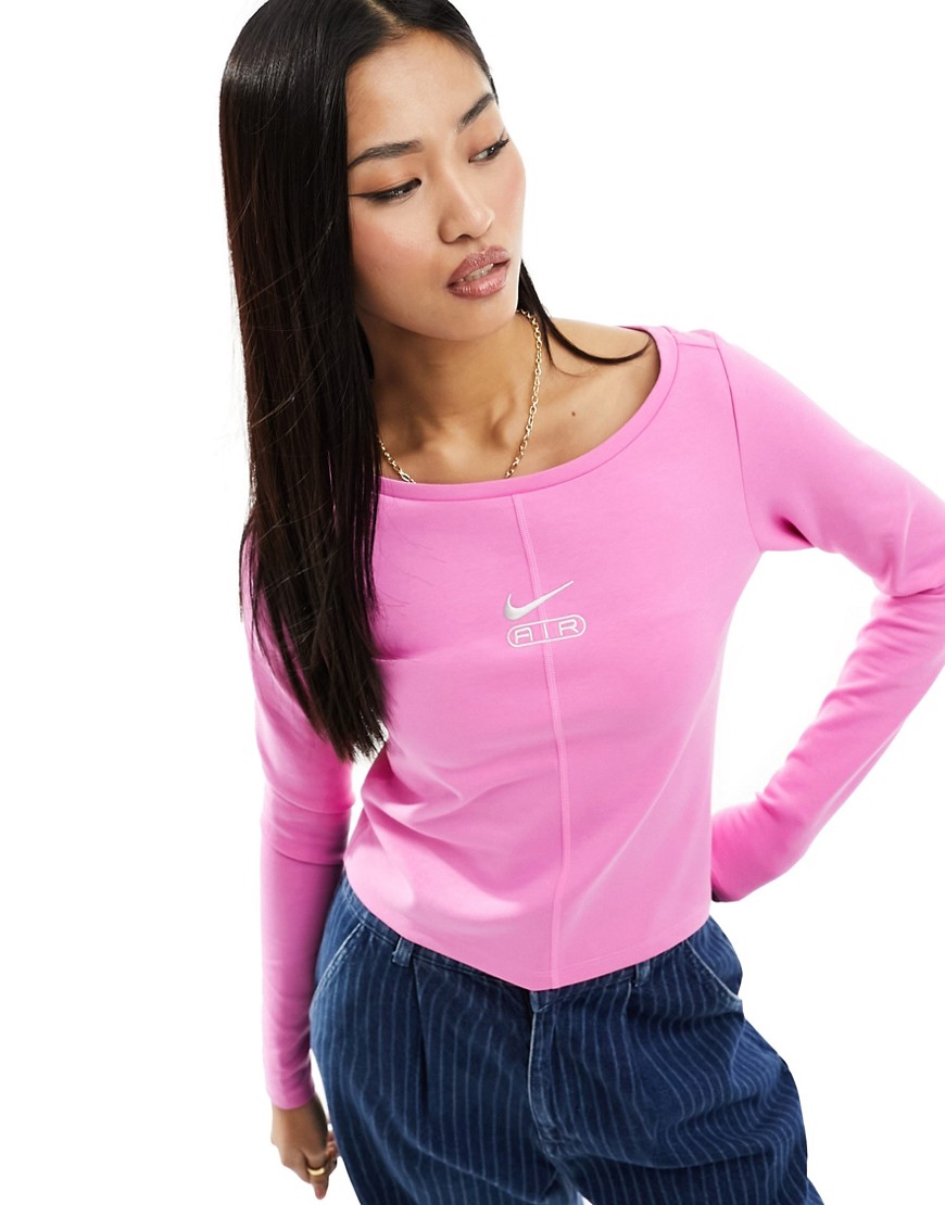 Nike Air tight long sleeve top in pink