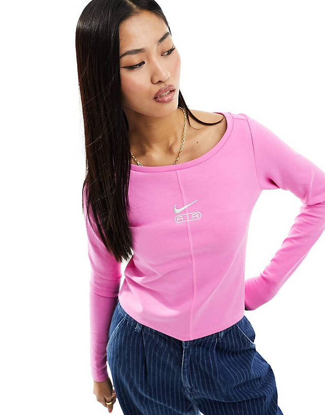 Nike - air tight long sleeve top in pink