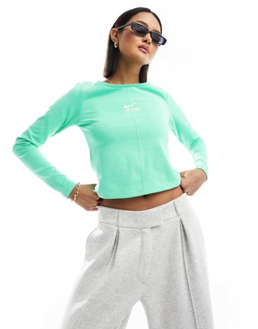 Nike - Air - Top a maniche lunghe verde primavera