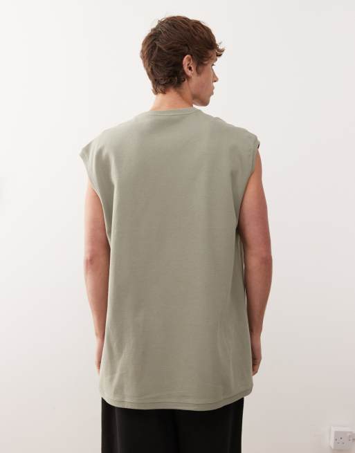 Nike Air - Top in jersey senza maniche oversize verde, 3 di 5