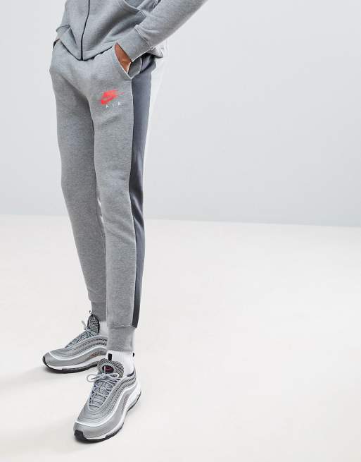 Nike air grey and red clearance tracksuit